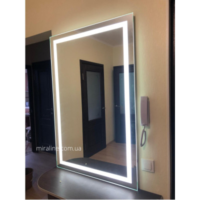 Зеркало с LED подсветкой в ванную Стефания 100x75 см