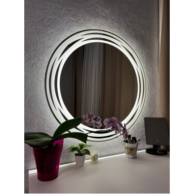 Круглое зеркало с LED подсветкой Crown