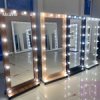 Зеркало вш 180х80 см с лампами в полный рост с колесиками Минаж White - image 5