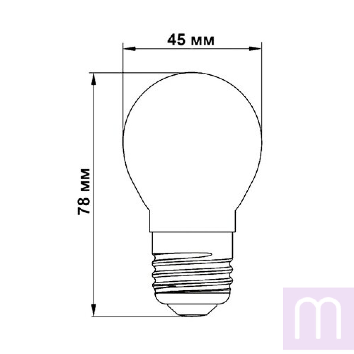 Свiтлодiодна лампа Biom FL-301 G45 4W E27 2800K - image 4