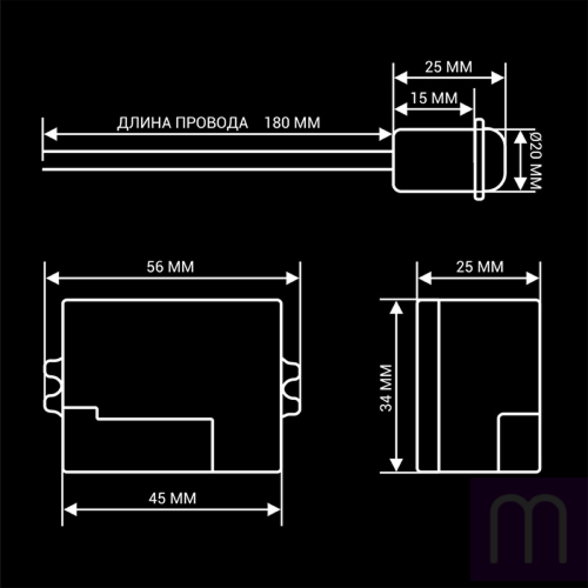 Інфрачервоний датчик руху BIOM IRM-05 max 100Вт 360°, врізний, білий - image 2