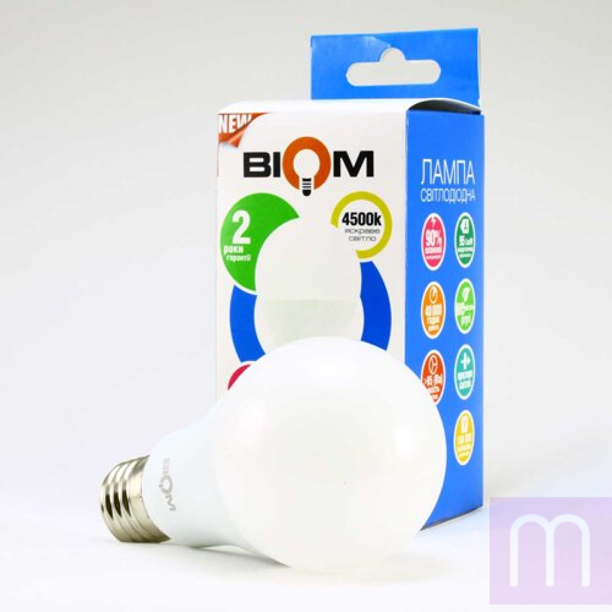 Свiтлодiодна лампа Biom BT-516 A65 15W E27 4500К матова - image 3