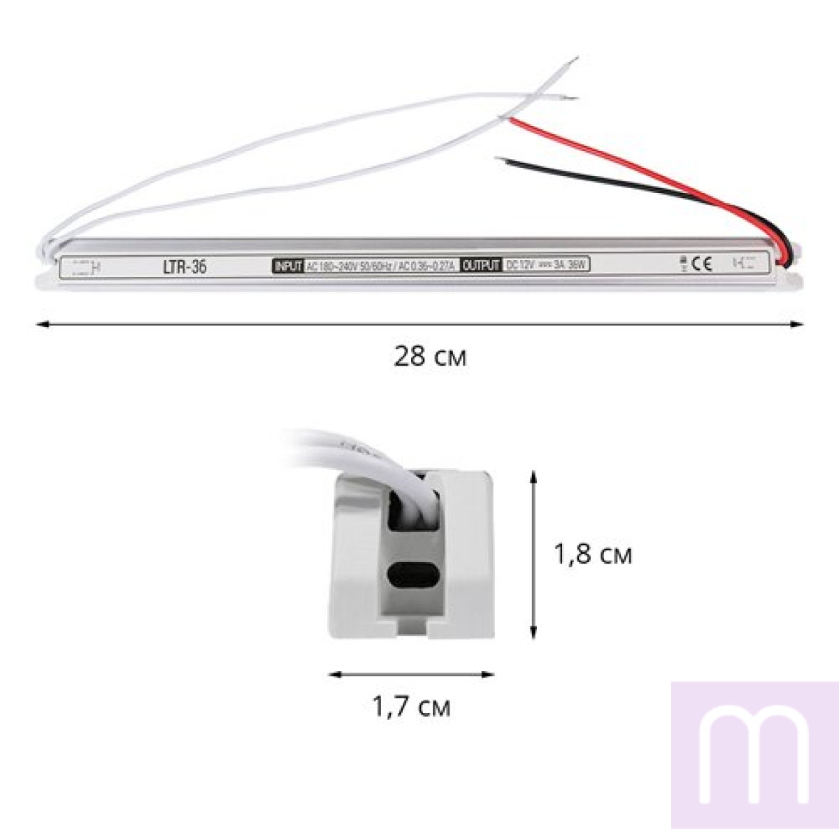 Блок живлення OEM DC12 36W 3А LTR-36 stick - image 0