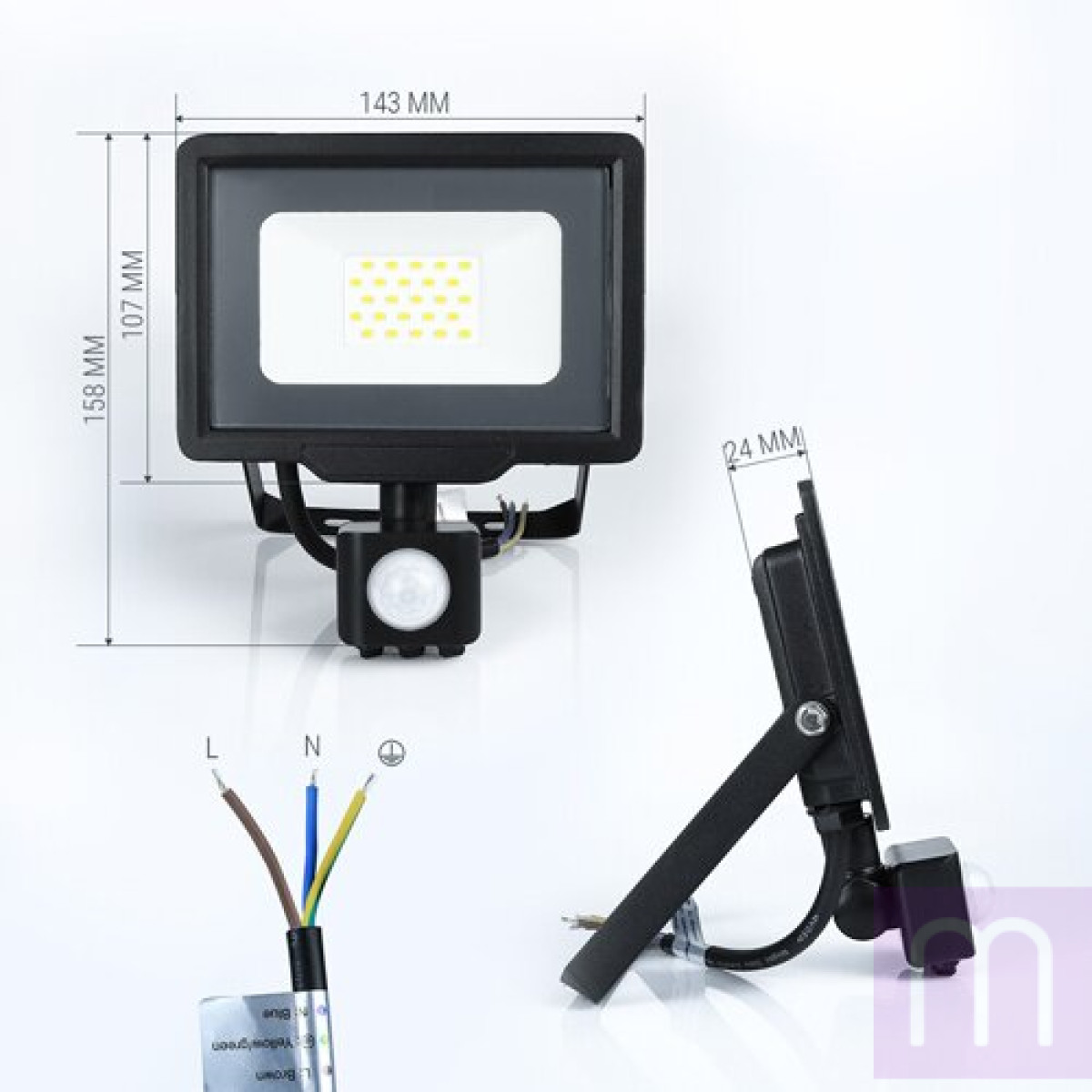 Світлодіодний прожектор BIOM 20W S5-SMD-20-Slim+Sensor 6200К 220V IP65 - image 0