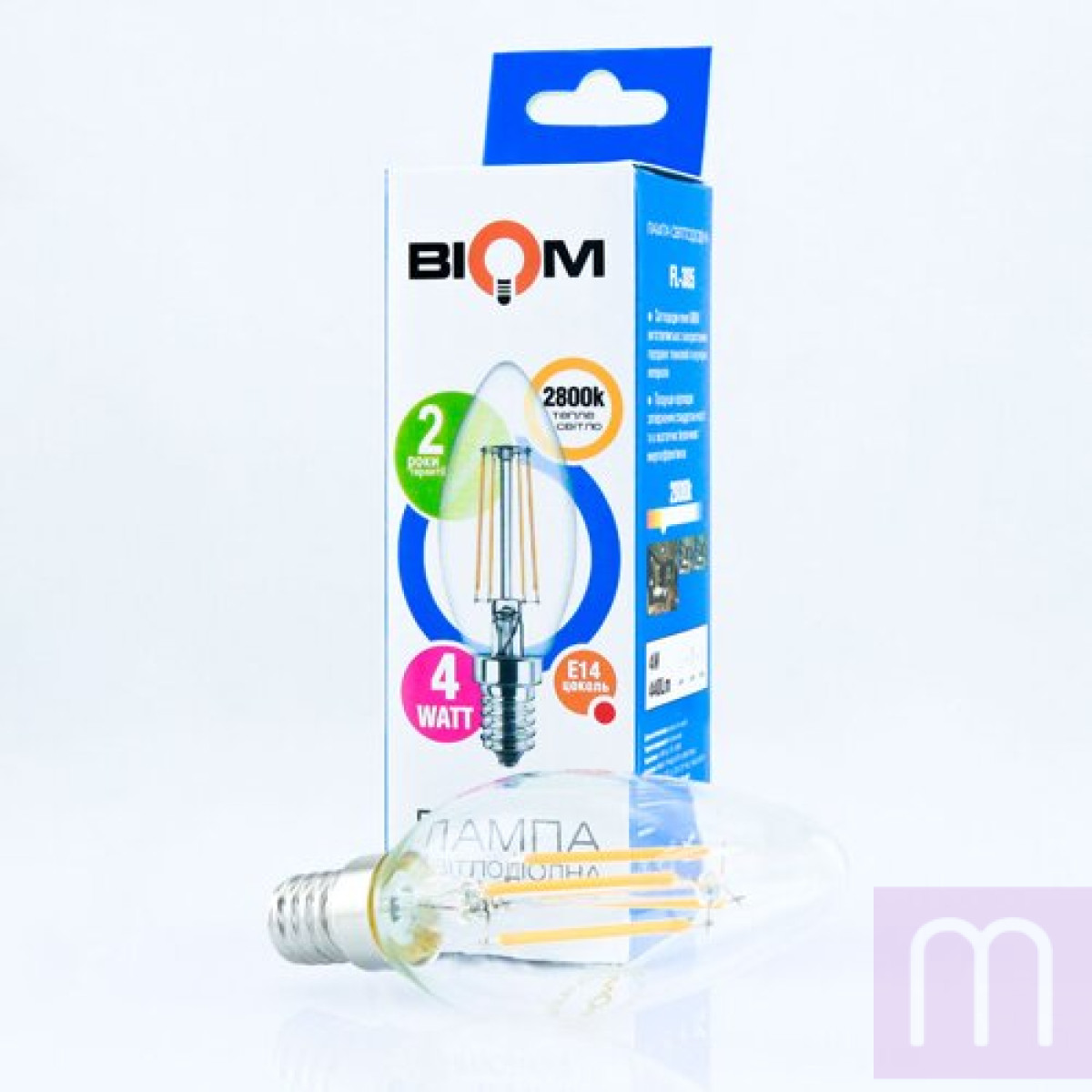 Свiтлодiодна лампа Biom FL-305 C37 4W E14 2800K - image 1