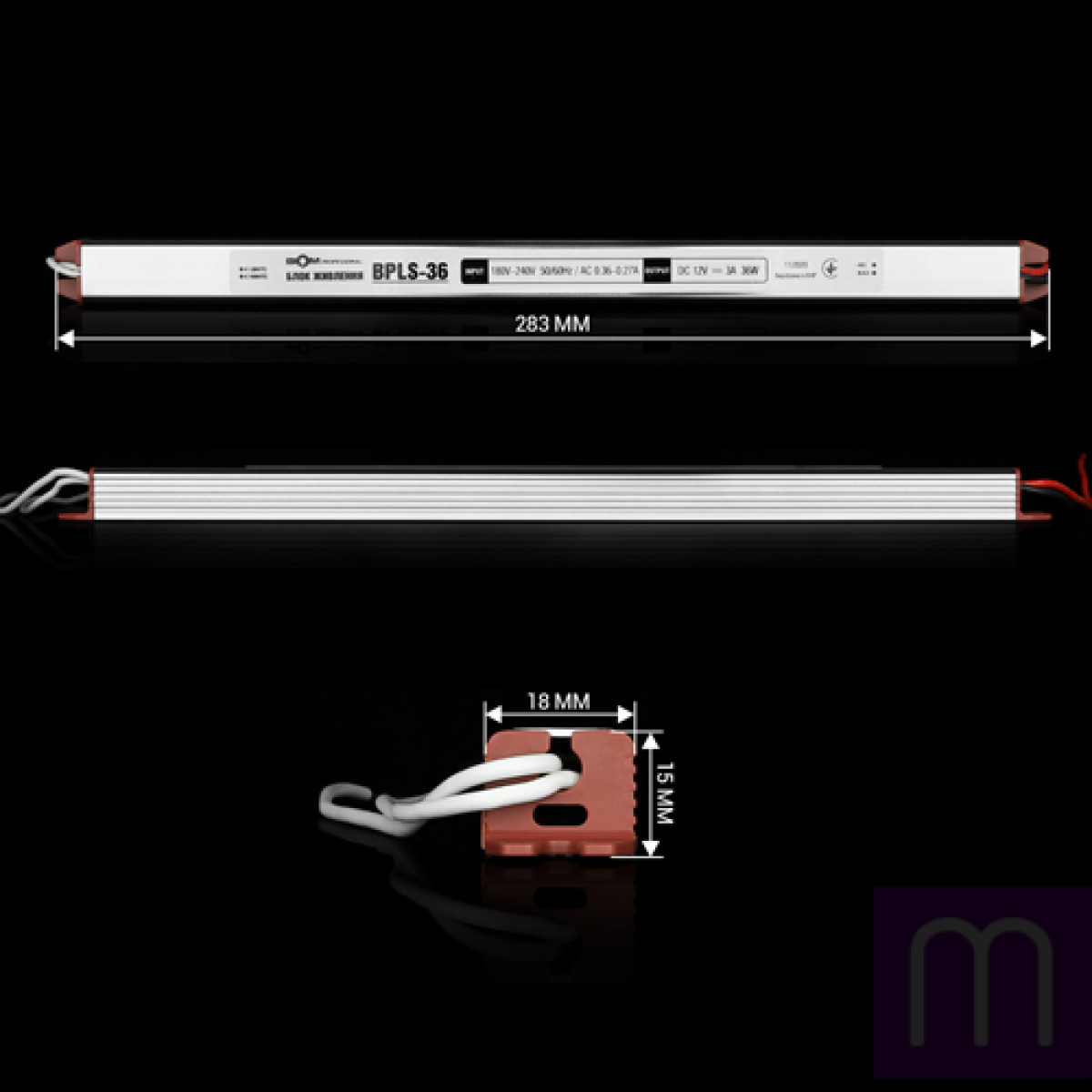 Блок живлення BIOM Professional DC12 36W BPLS-36-12 3А stick - image 0