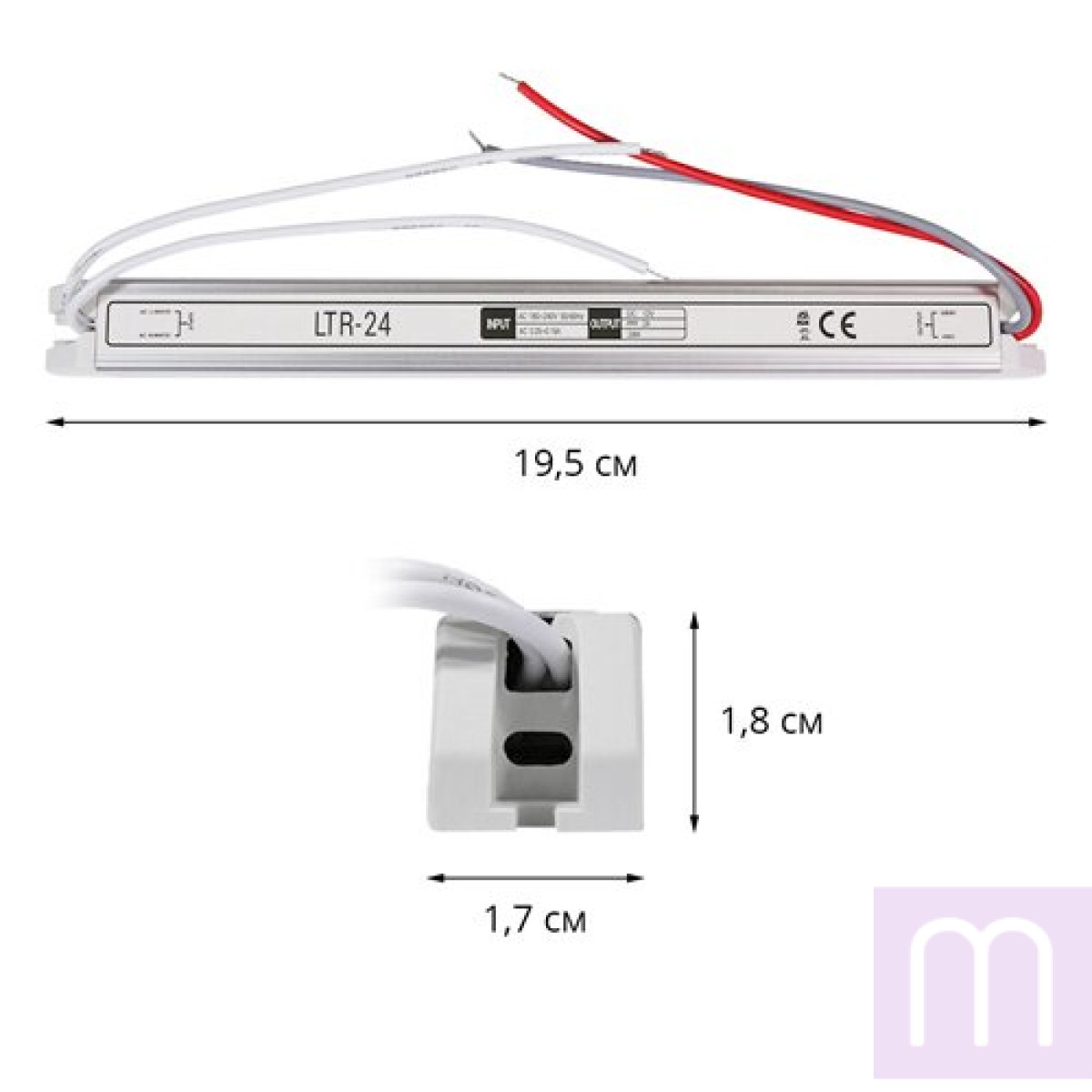 Блок живлення OEM DC12 24W 2А LTR-24 stick - image 0