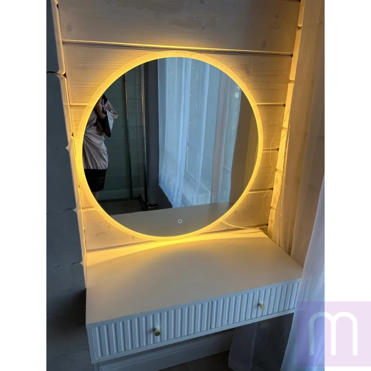 Круглое зеркало  с LED подсветкой для ванных комнат  Марта - image 0
