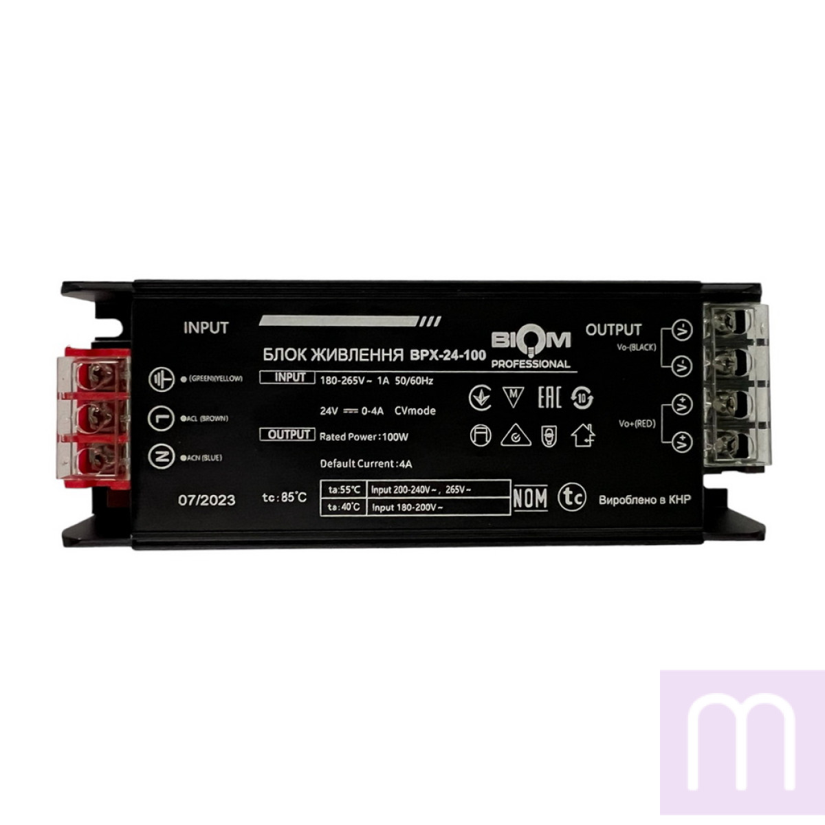 Блок живлення BIOM Professional DC24 100W BPX-24-100 4А - image 0