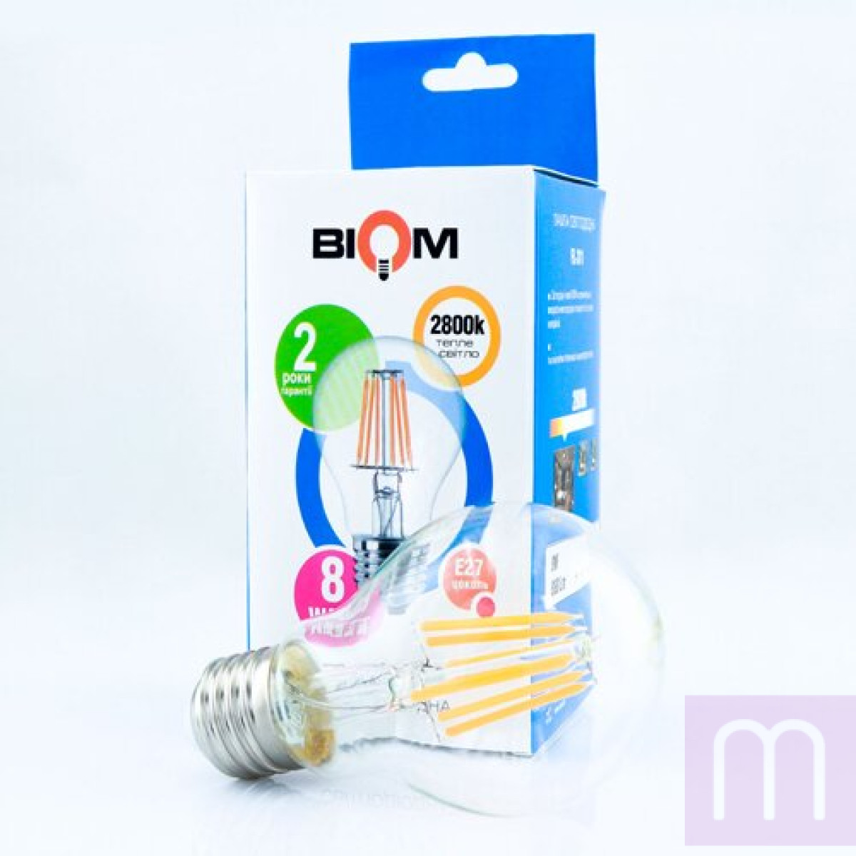 Свiтлодiодна лампа Biom FL-311 A60 8W E27 2800K - image 1