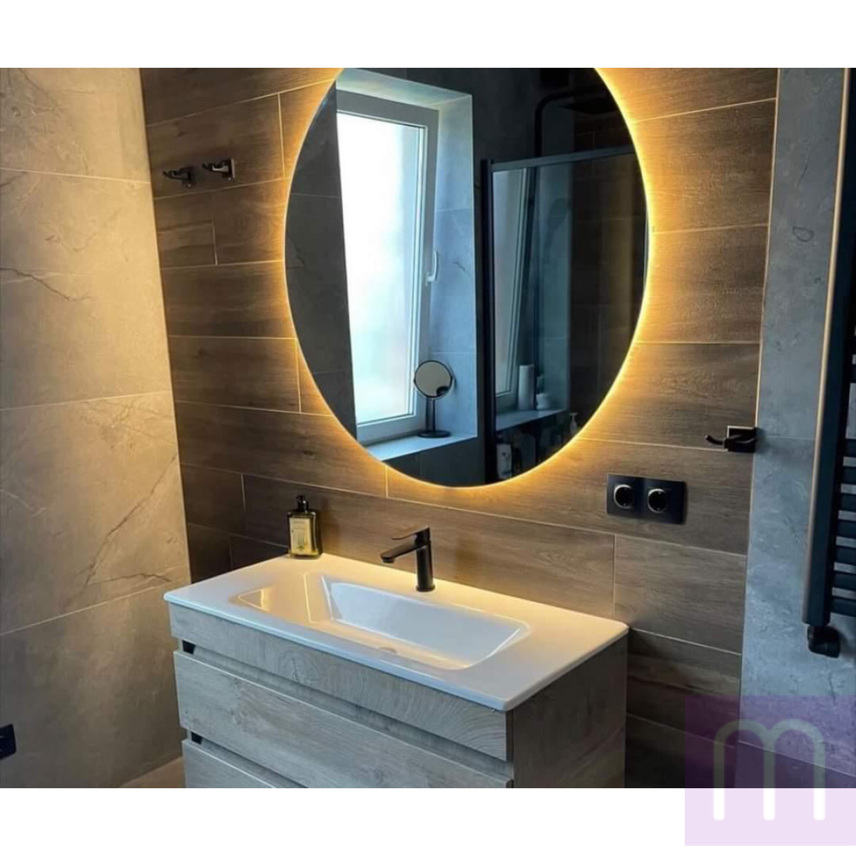Большое круглое зеркало с теплой LED подсветкой Warm - image 5