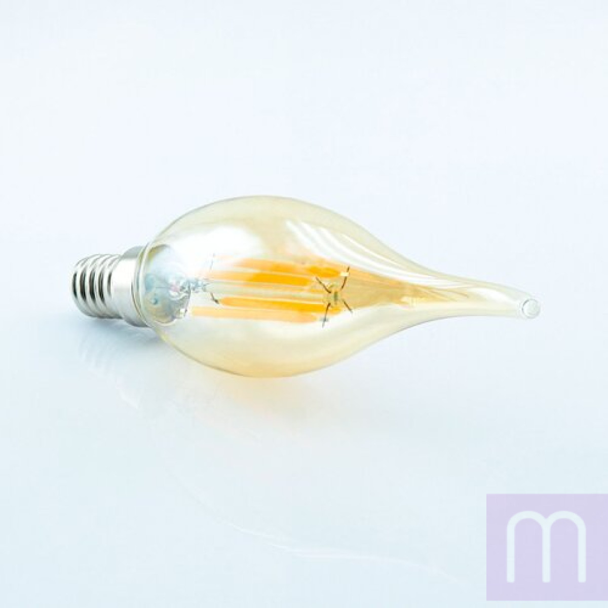 Світлодіодна лампа Biom FL-415 C35 LT 4W E14 2530K Amber свічка на вітрі - image 0
