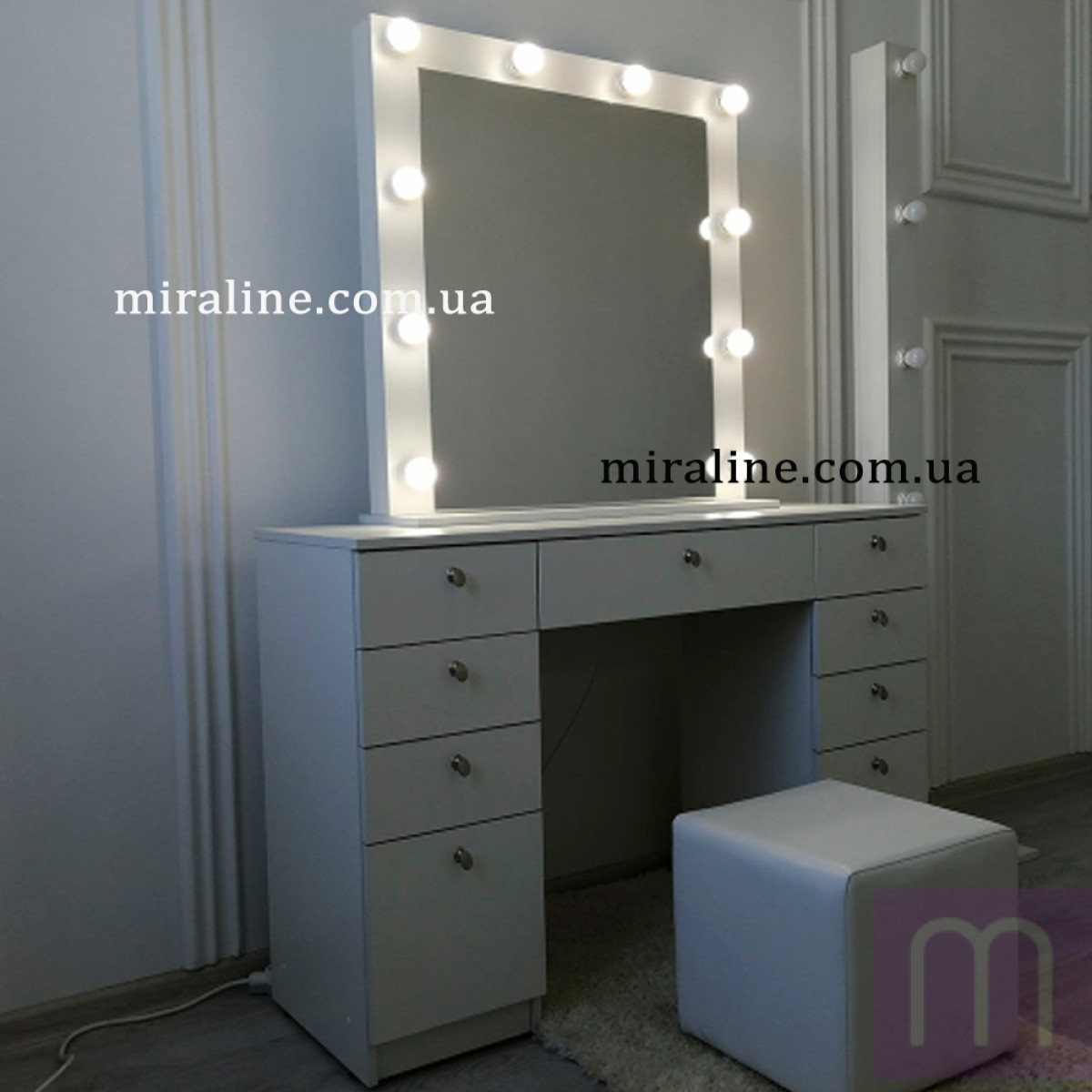 Зеркало с подсветкой для макияжа Джерри (ВШГ 80х80х4.5 см) - image 0