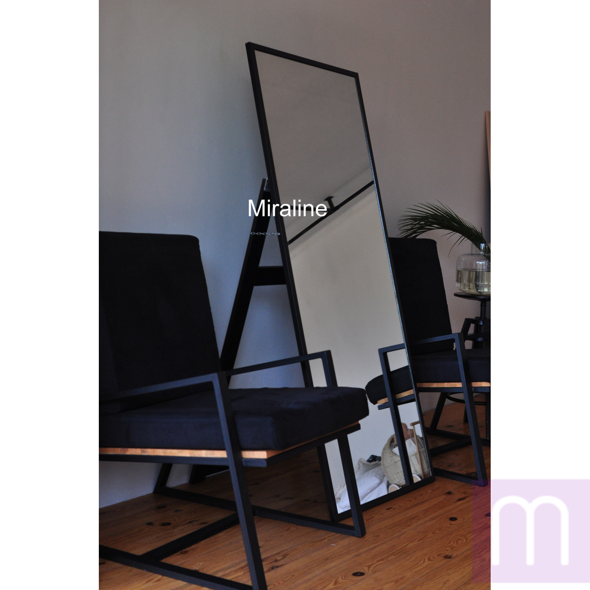 Дзеркало на повний зріст у рамі Loft Чорне 160х60 см - image 2