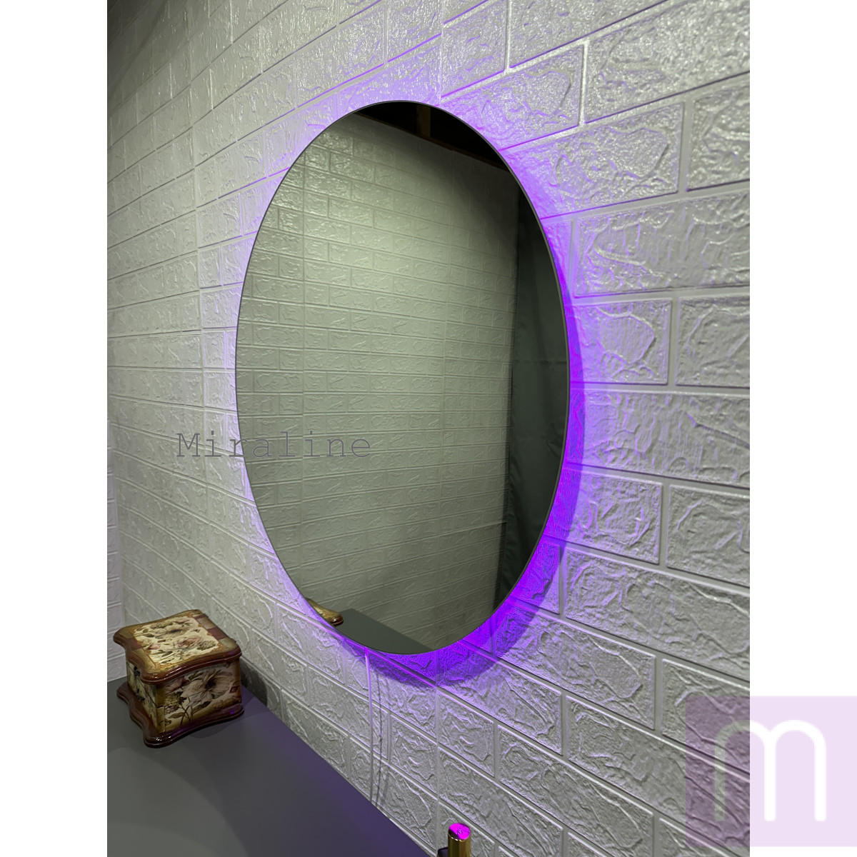 Круглое зеркало 70 см с цветной фоновой LED подсветкой с Пультом - image 1