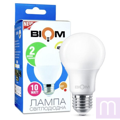 Свiтлодiодна лампа Biom BT-510 A60 10W E27 4500К матова