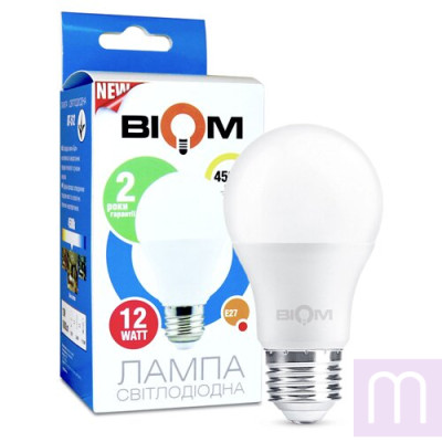 Свiтлодiодна лампа Biom BT-512 A60 12W E27 4500К матова