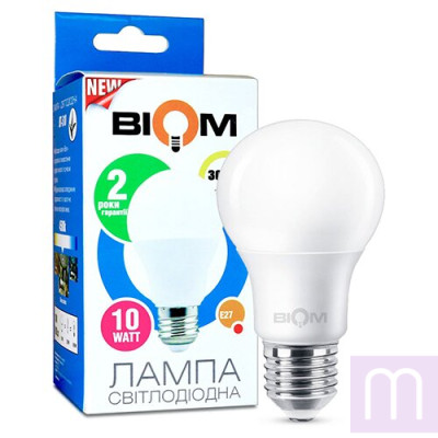 Свiтлодiодна лампа Biom BT-509 A60 10W E27 3000К матова