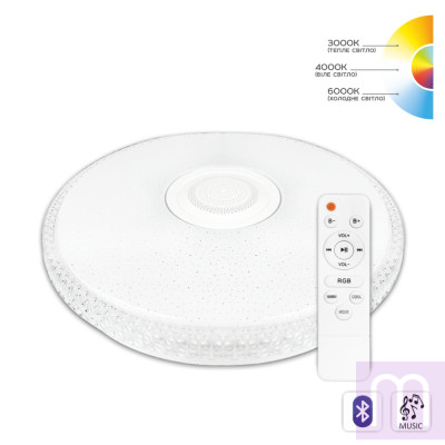 Світильник світлодіодний Biom SMART SML-R47-55-M-RGB 3000-6000K 55Вт с д/к муз. BT APP