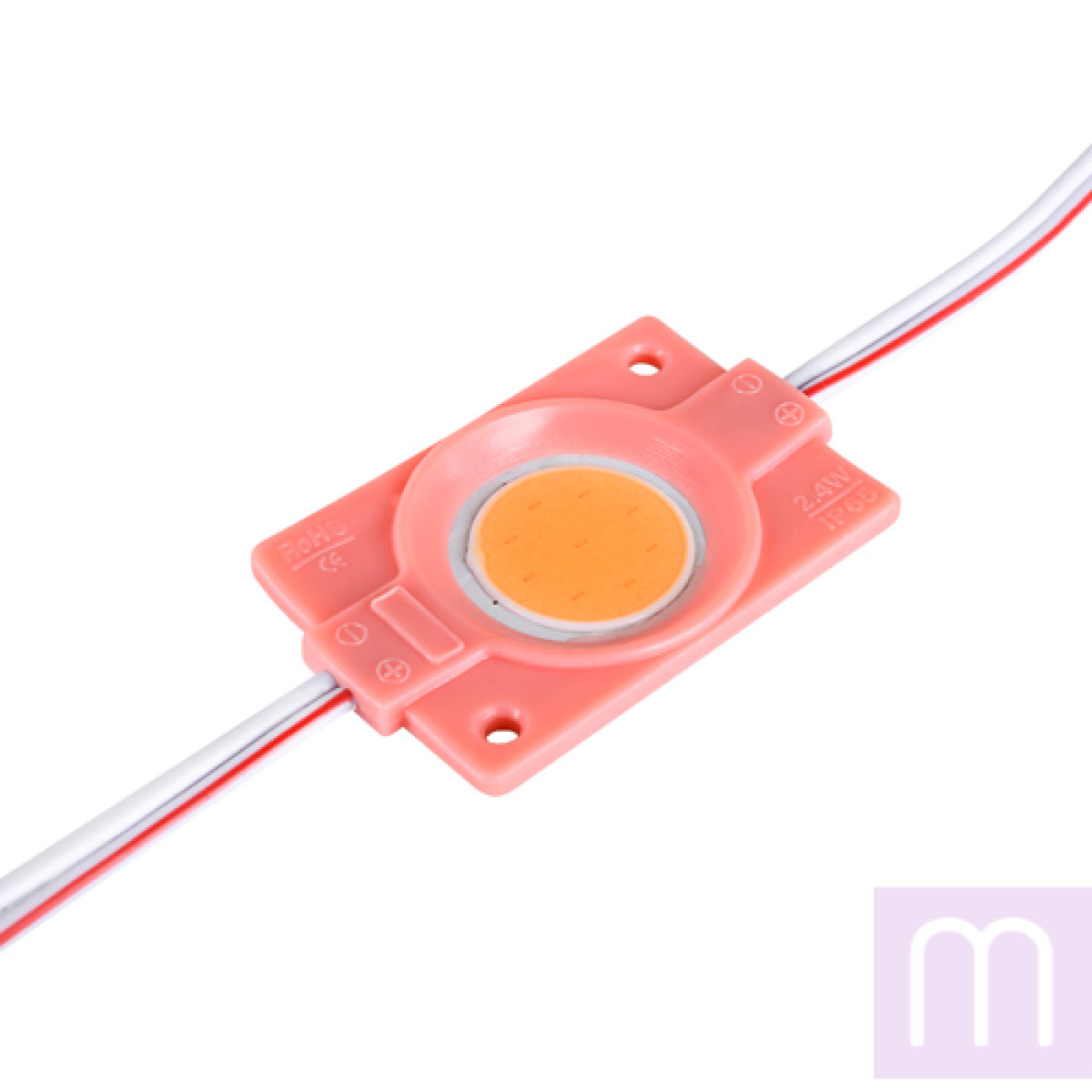Світлодіодний модуль BRT COB 2.4W круглий PINK, 12В, IP65 рожевий