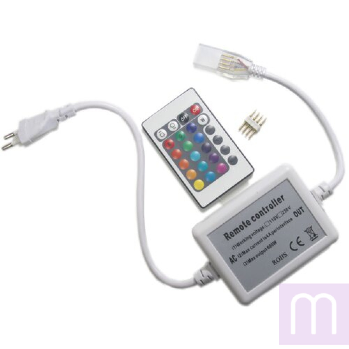 Контролер RGB 220В OEM 600W-IR-24 кнопки