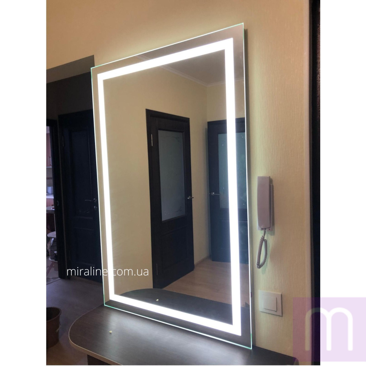 Зеркало с LED подсветкой в ванную Стефания 100x75 см