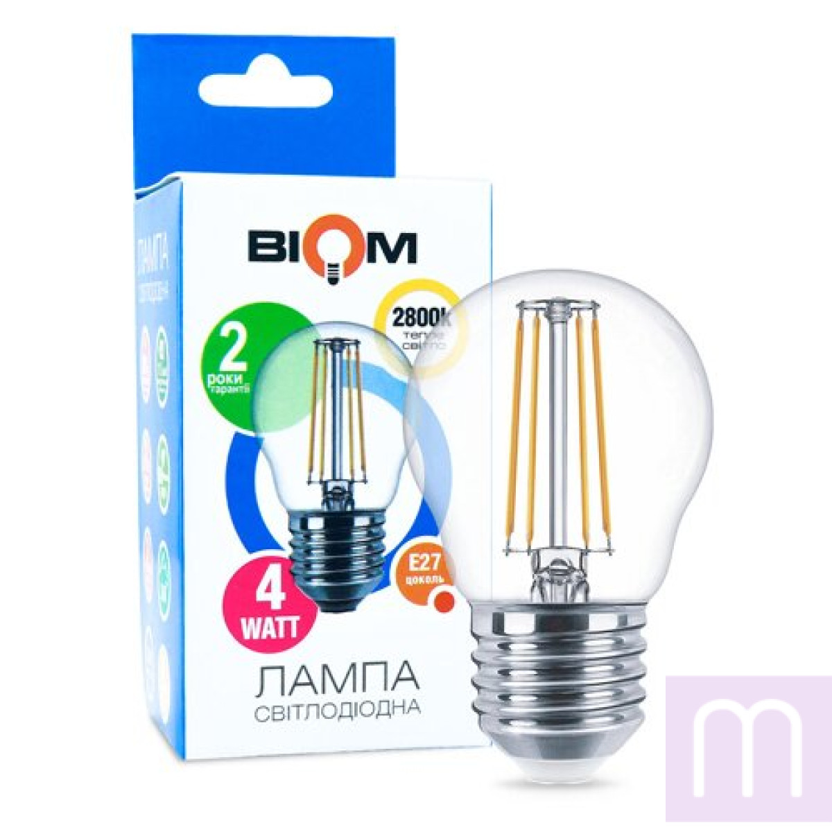 Свiтлодiодна лампа Biom FL-301 G45 4W E27 2800K