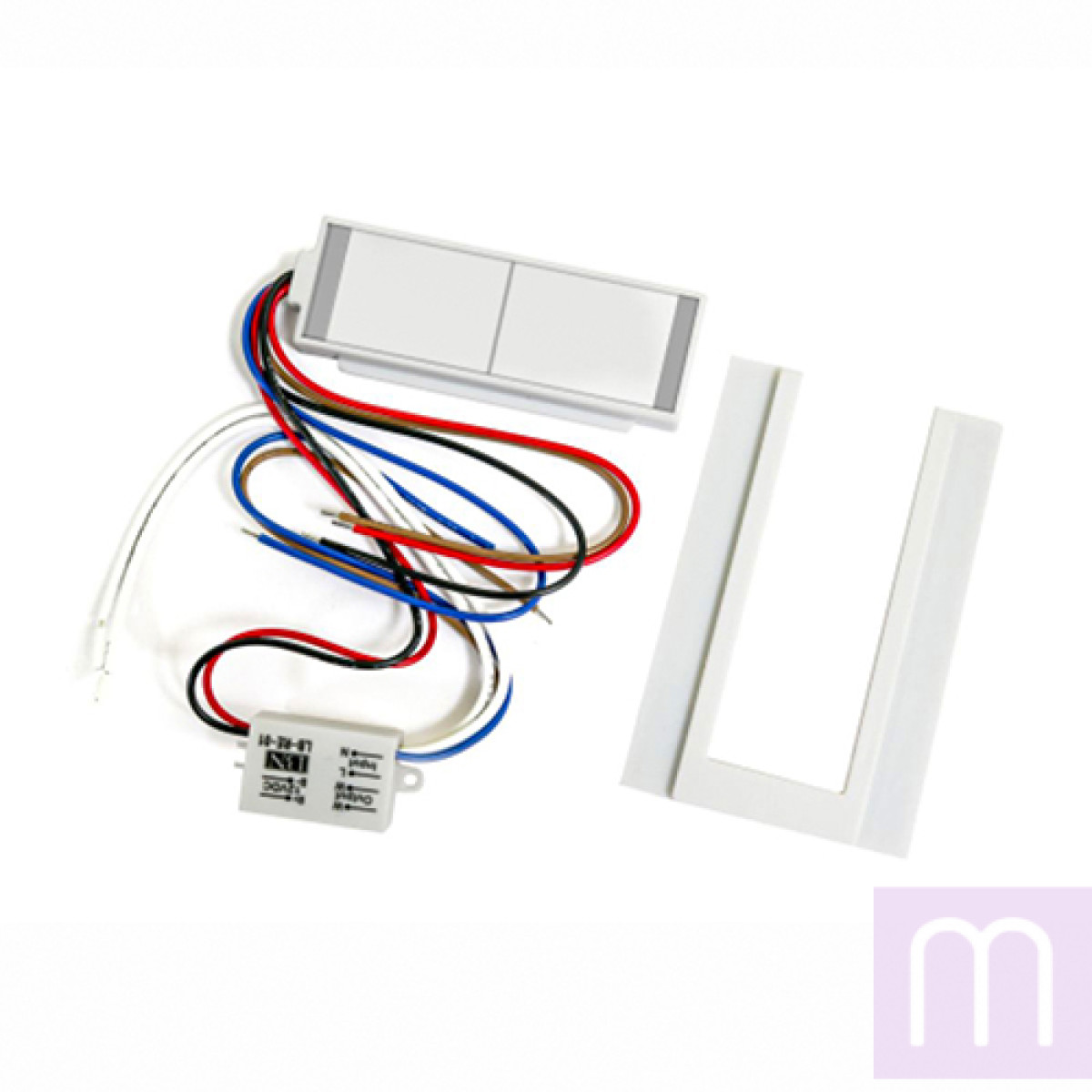 Сенсорний вимикач для дзеркал LB-05, 2 клавиши, 1*65W, Defogge, dimmer, DC12-24V + РЕЛЕ 220V