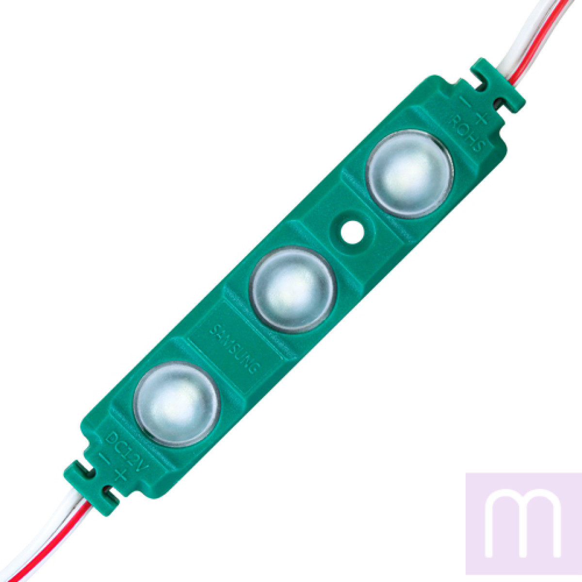 Світлодіодний модуль BRT XG193 5630-3 led W 1,5W GREEN, 12В, IP65 зелений з лінзою напівсфера